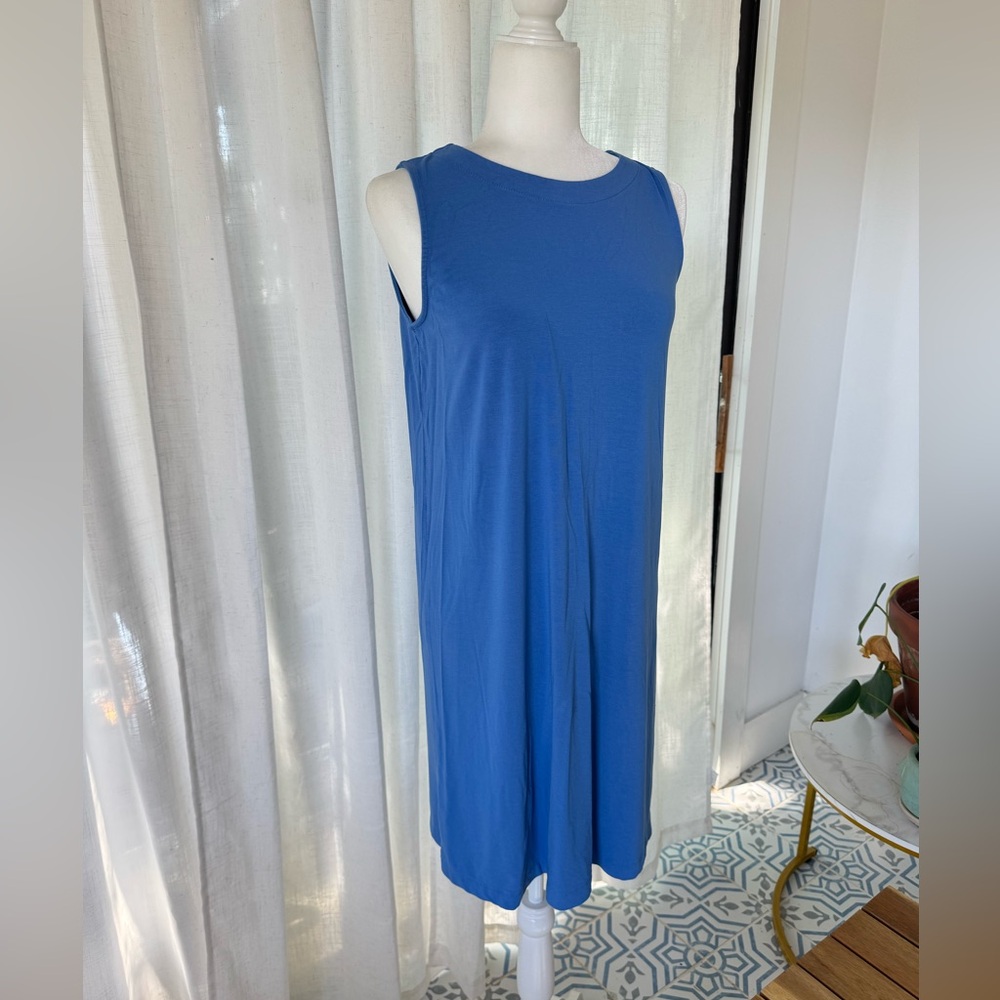 J.Jill Wearever Collection Sleeveless Blue A-Line Midi Dress – Size Small - Picture 3 of 9